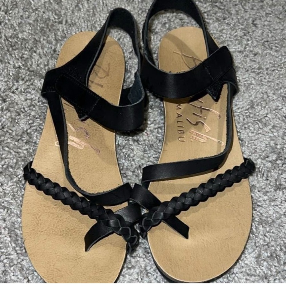 Blowfish Black Braided Strap Sandals